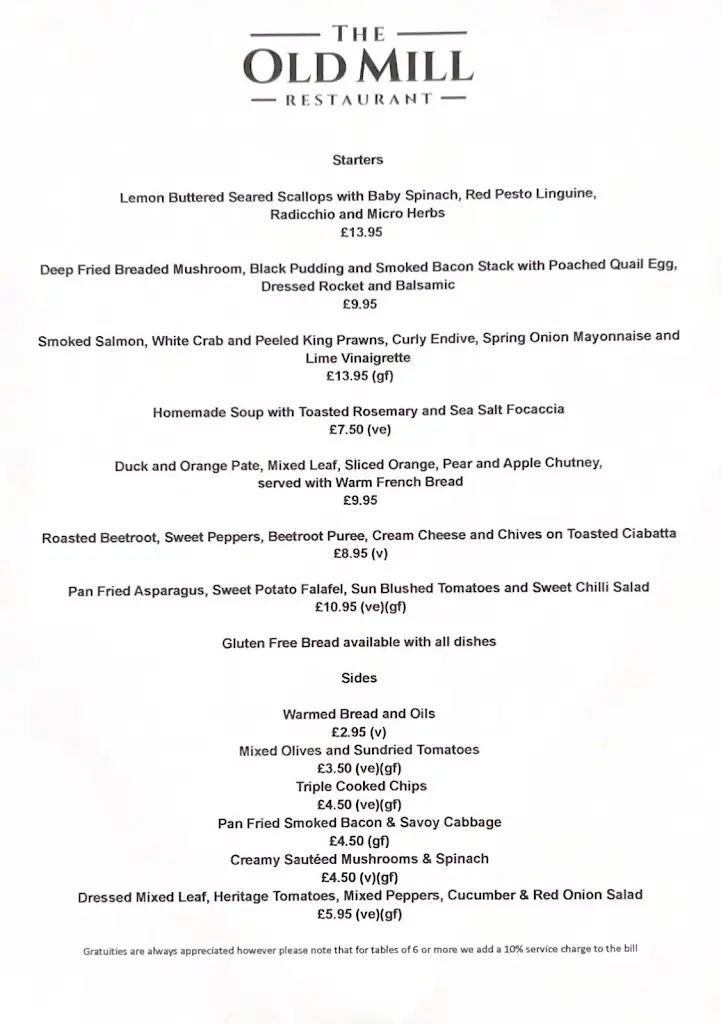 Menu_The Mill at Botley_Botley_image_4