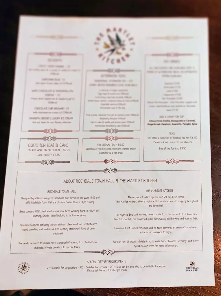 Menu_The Martlet_Borough of Rochdale_image_2