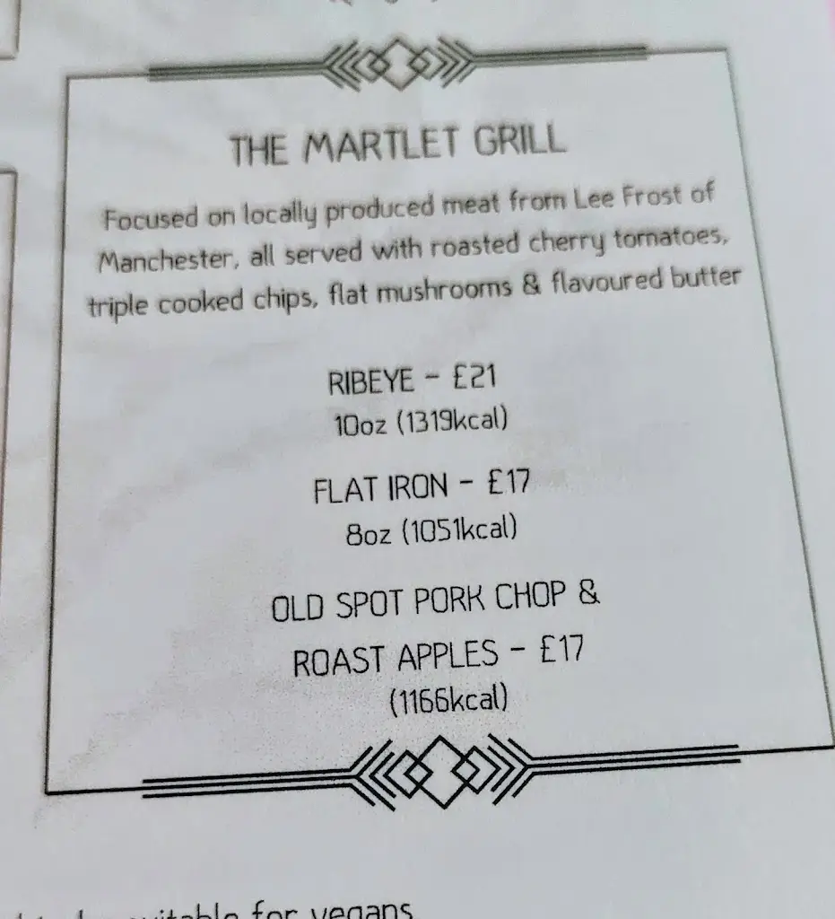 Menu_The Martlet_Borough of Rochdale_image_4