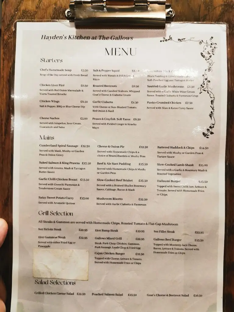 Menu_The Gallows_Borough of Rochdale_image_1