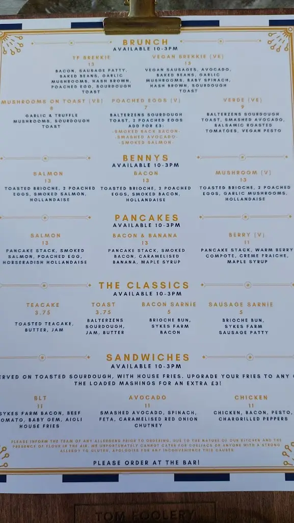 Menu_Tom Foolery_Boston Spa_immagine_1