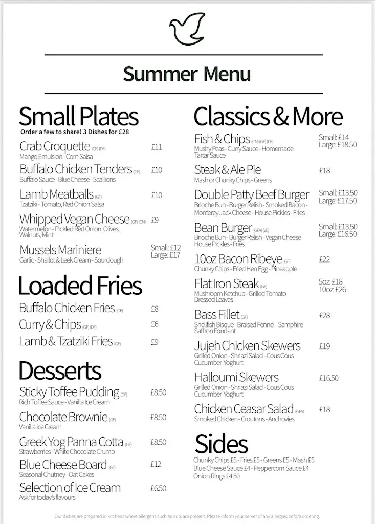 Menu_The Pax Inn - Thorp Arch Village_Boston Spa_image_1