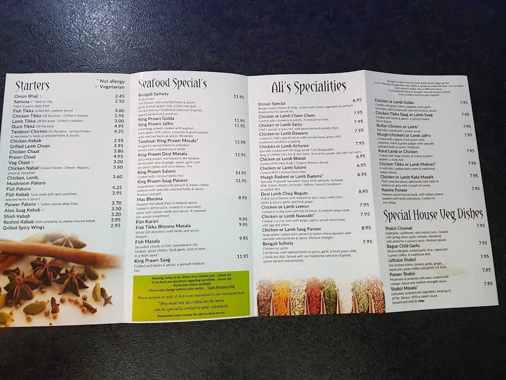 Menu_Ali's kitchen ( lounge 71)_Boston Spa_imagen_1