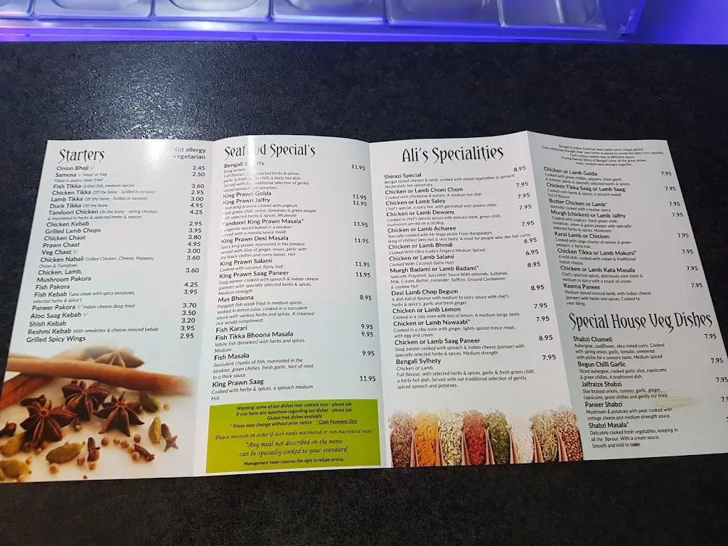 Menu_Ali's kitchen ( lounge 71)_Boston Spa_imagen_2