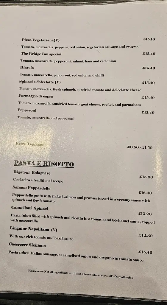 Menu_The Bridge Inn_Alrewas_image_1