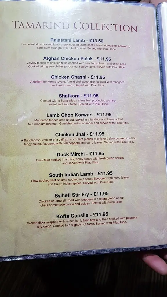 Menü_Tamarind Restaurant Spondon_Borrowash_Bild_1