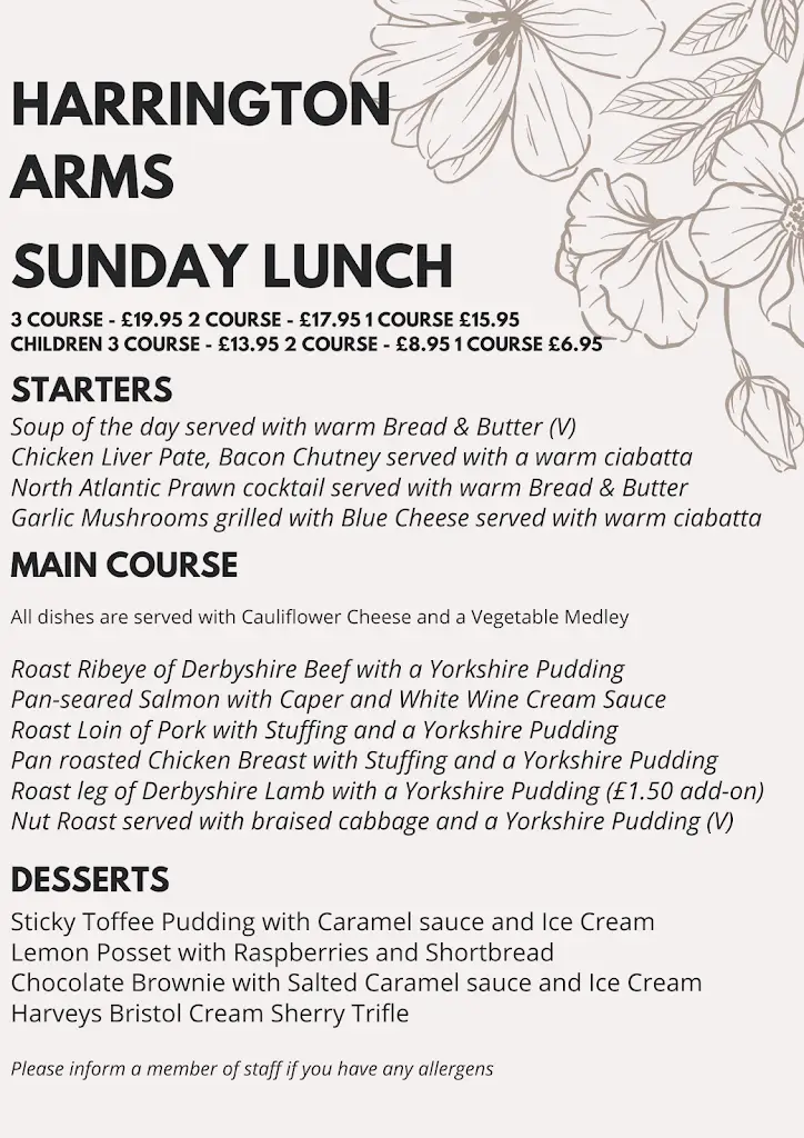 Menu_The Harrington Arms_Borrowash_image_1