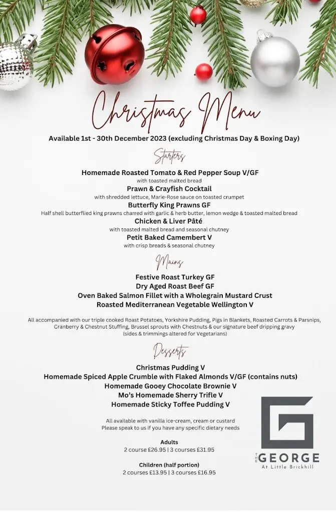 Menu_The George pub_Bow Brickhill_image_2