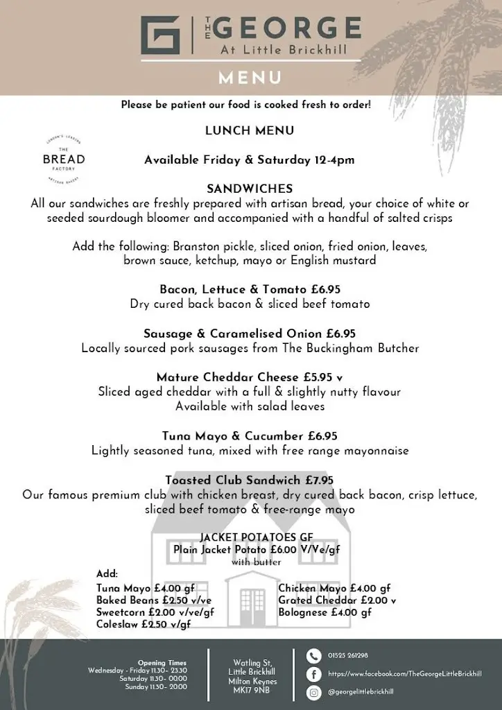 Menu_The George pub_Bow Brickhill_image_3