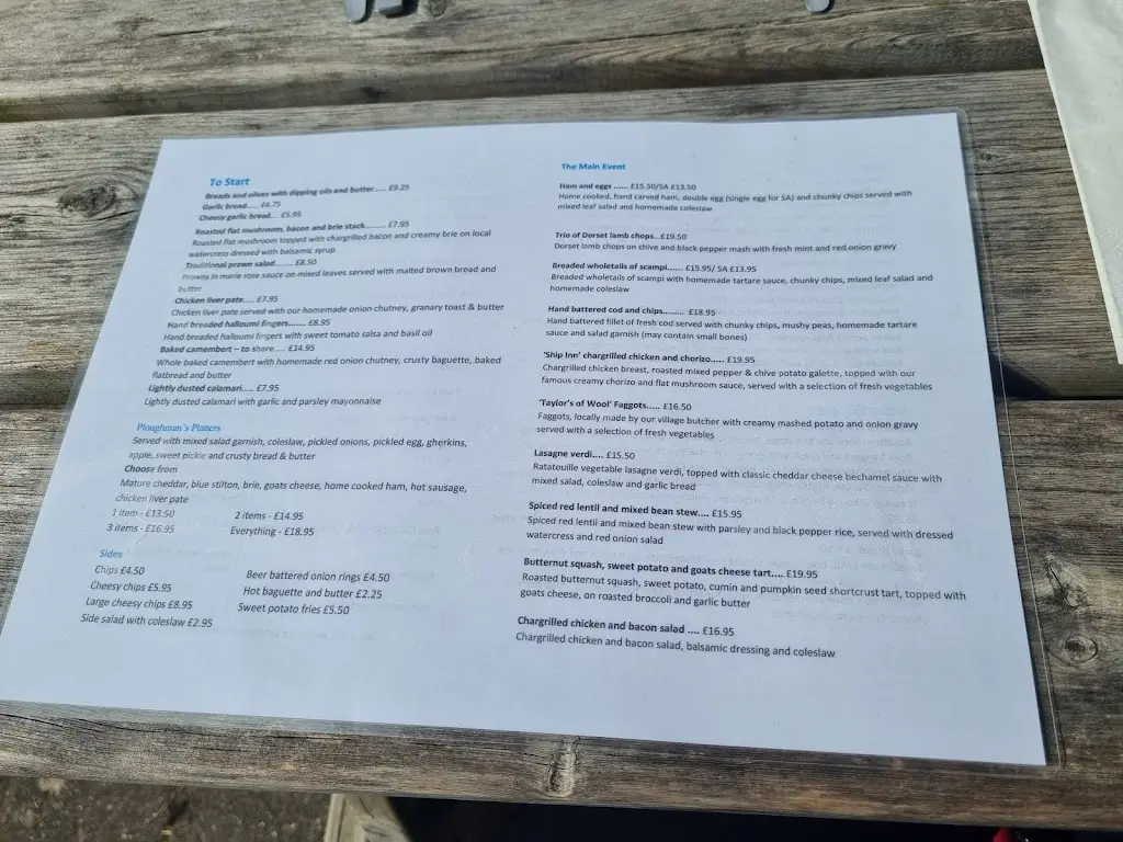 Menu_The Ship Inn_Bovington Camp_image_1