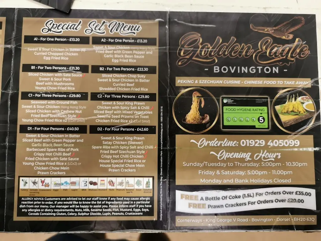 Menu_Golden Eagle_Bovington Camp_image_1