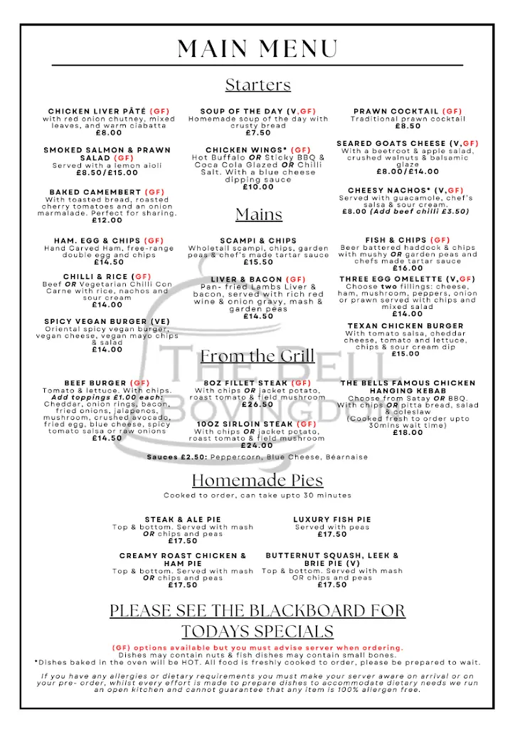 Menu_The Bell Inn Bovingdon_Bovingdon_image_1