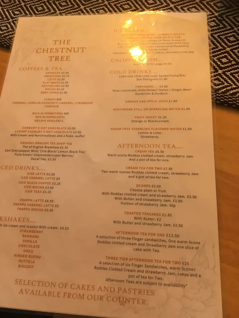 Menu_The Chestnut Tree_Bourton on the Water_immagine_3