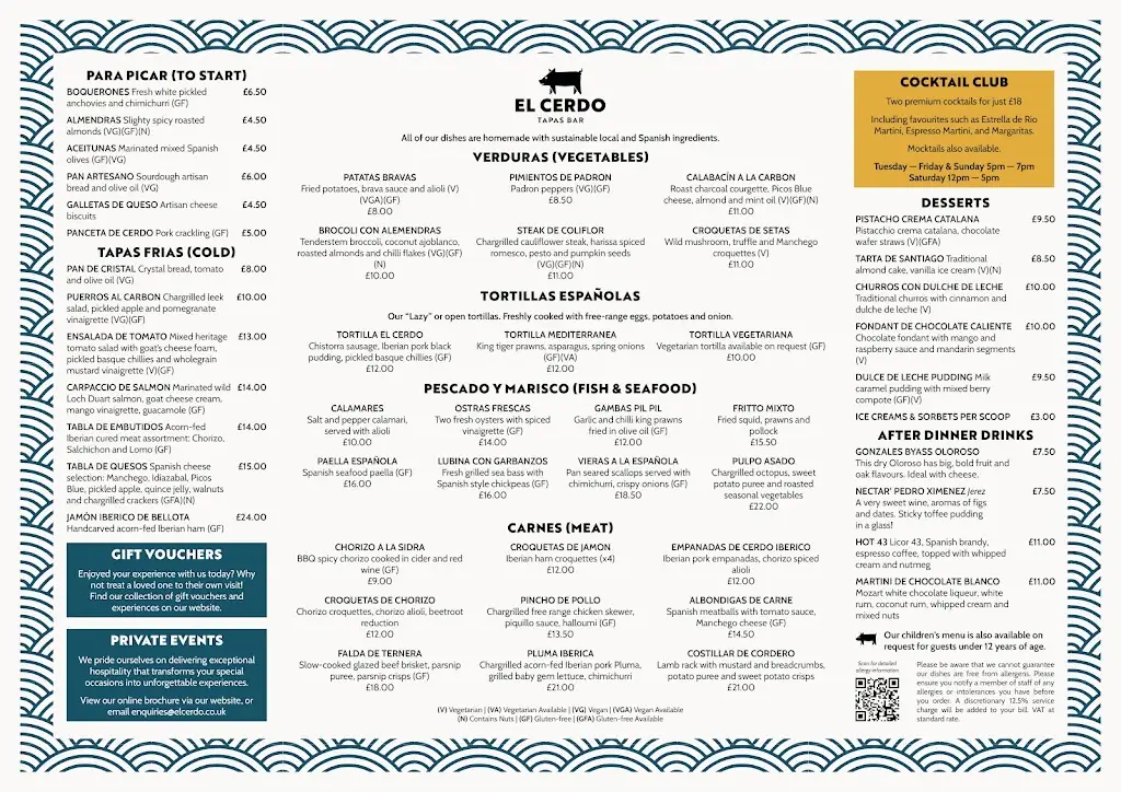 Menu_El Cerdo Tapas Bar, Bourne End_Bourne End_image_1