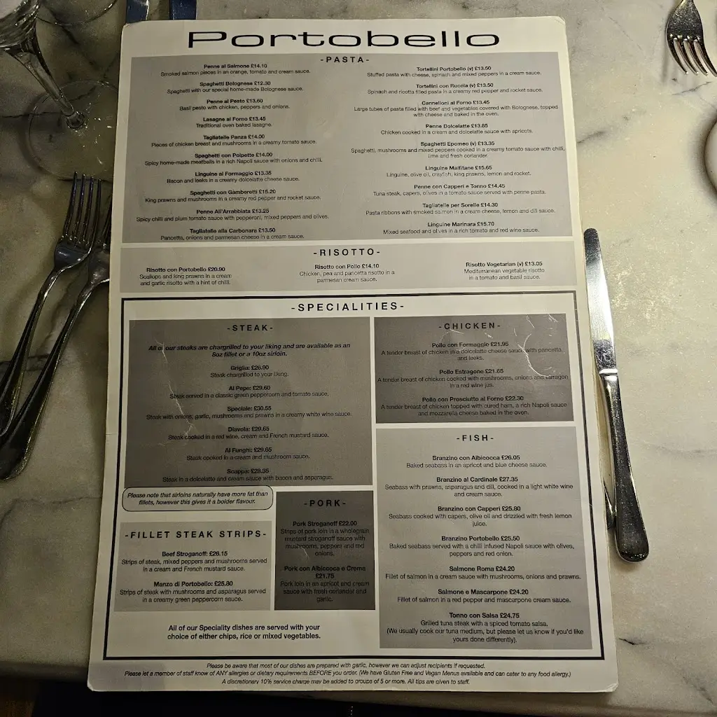 Menu_Portobello Restaurant_Alrewas_image_1