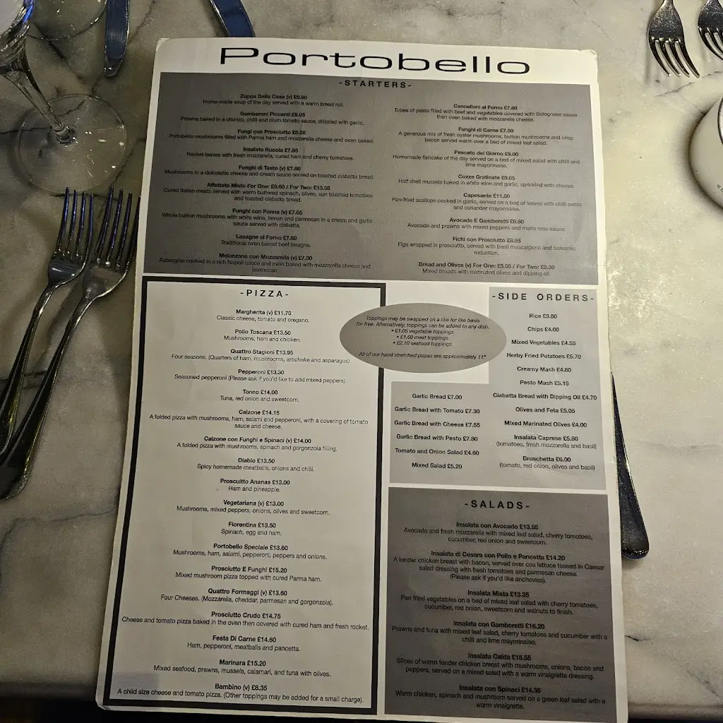 Menu_Portobello Restaurant_Alrewas_image_2
