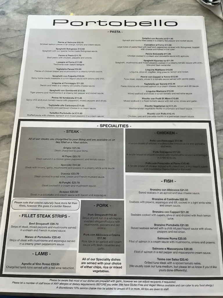 Menu_Portobello Restaurant_Alrewas_image_3