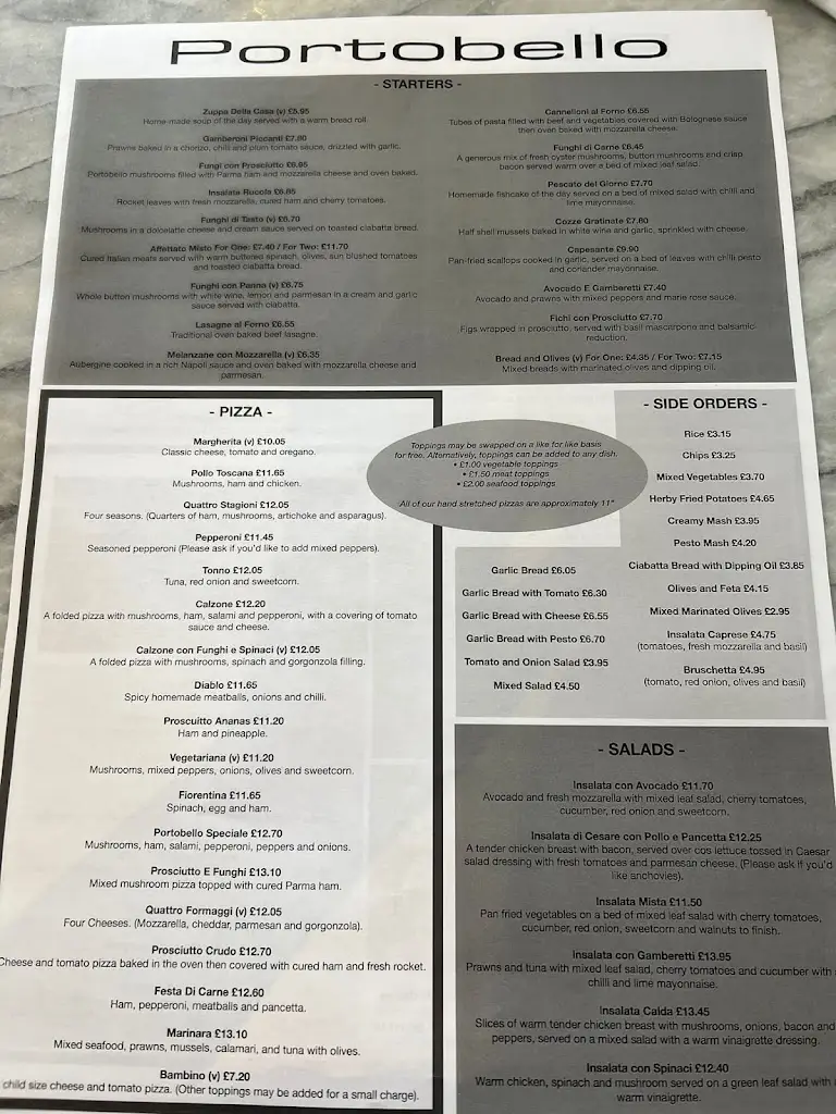 Menu_Portobello Restaurant_Alrewas_image_4