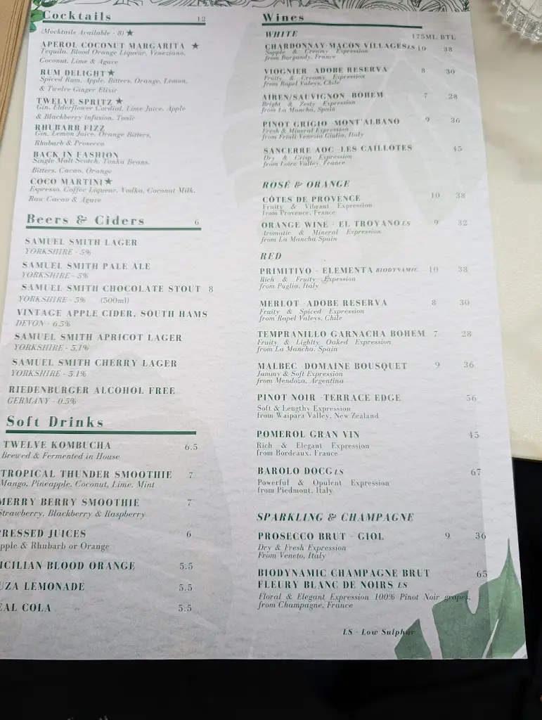 Menu_Twelve Eatery_Bournemouth_image_1