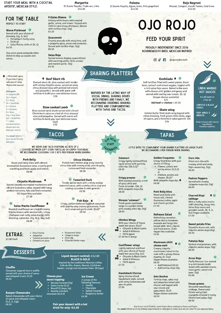 Menu_Ojo Rojo_Bournemouth_image_1