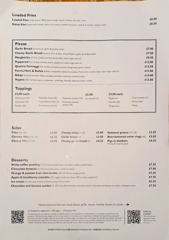 Menu_Smiths - Bourne_Bourne_image_1