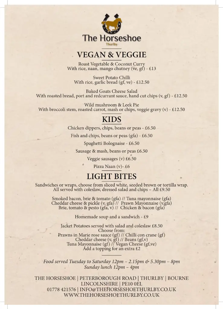 Menu_The Horseshoe_Bourne_image_2