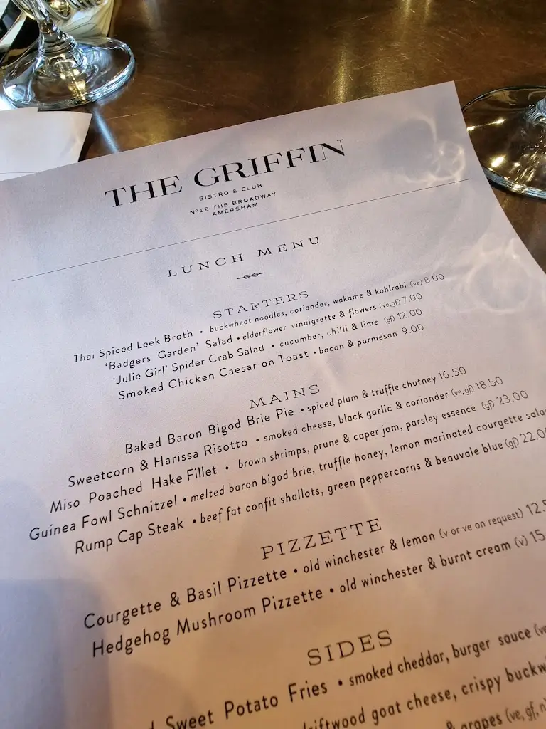 Menu_The Griffin_Amersham_imagen_2