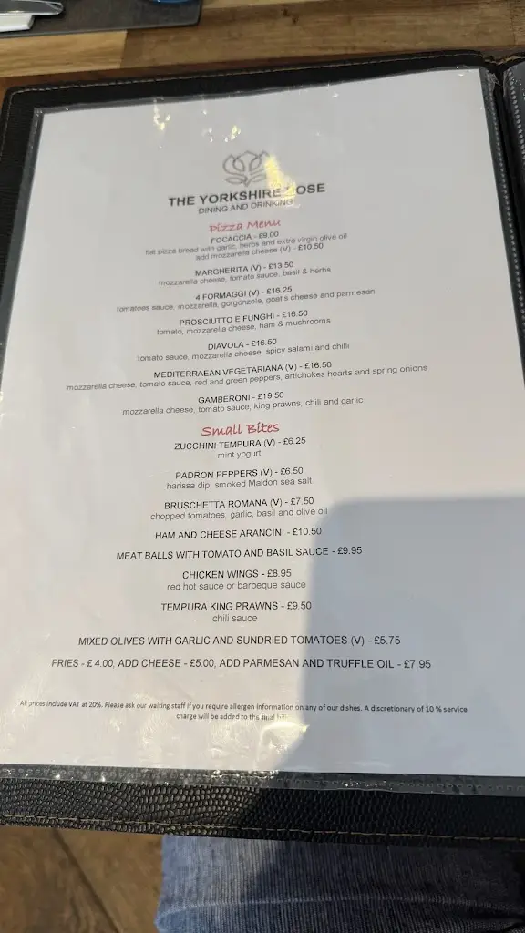Menu_The Yorkshire Rose_Bracknell_image_1