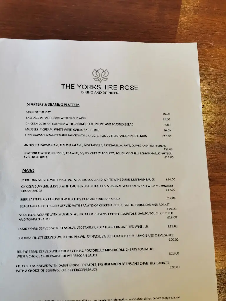 Menu_The Yorkshire Rose_Bracknell_image_4