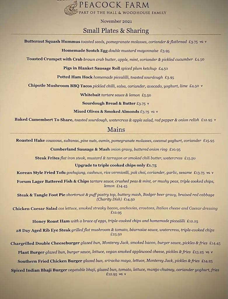 Menu_The Peacock Farm_Bracknell Forest_image_1