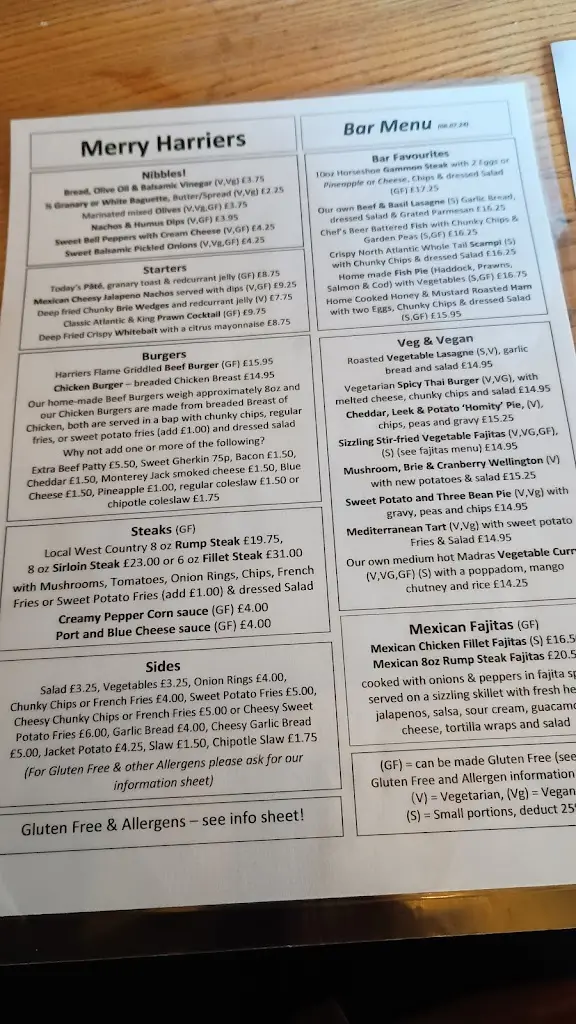 Menu_The Merry Harriers_Bradninch_image_2