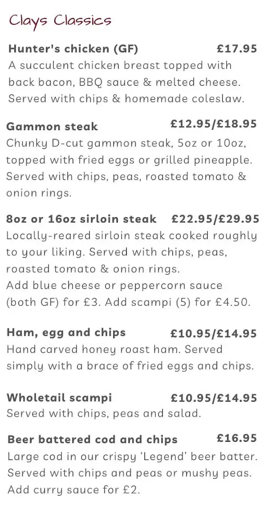 Menu_Claycutters Arms_Bovey Tracey_immagine_3