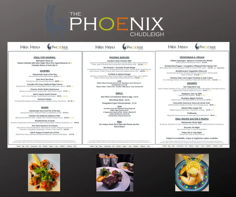 Menu_Phoenix Chudleigh_Bovey Tracey_image_1
