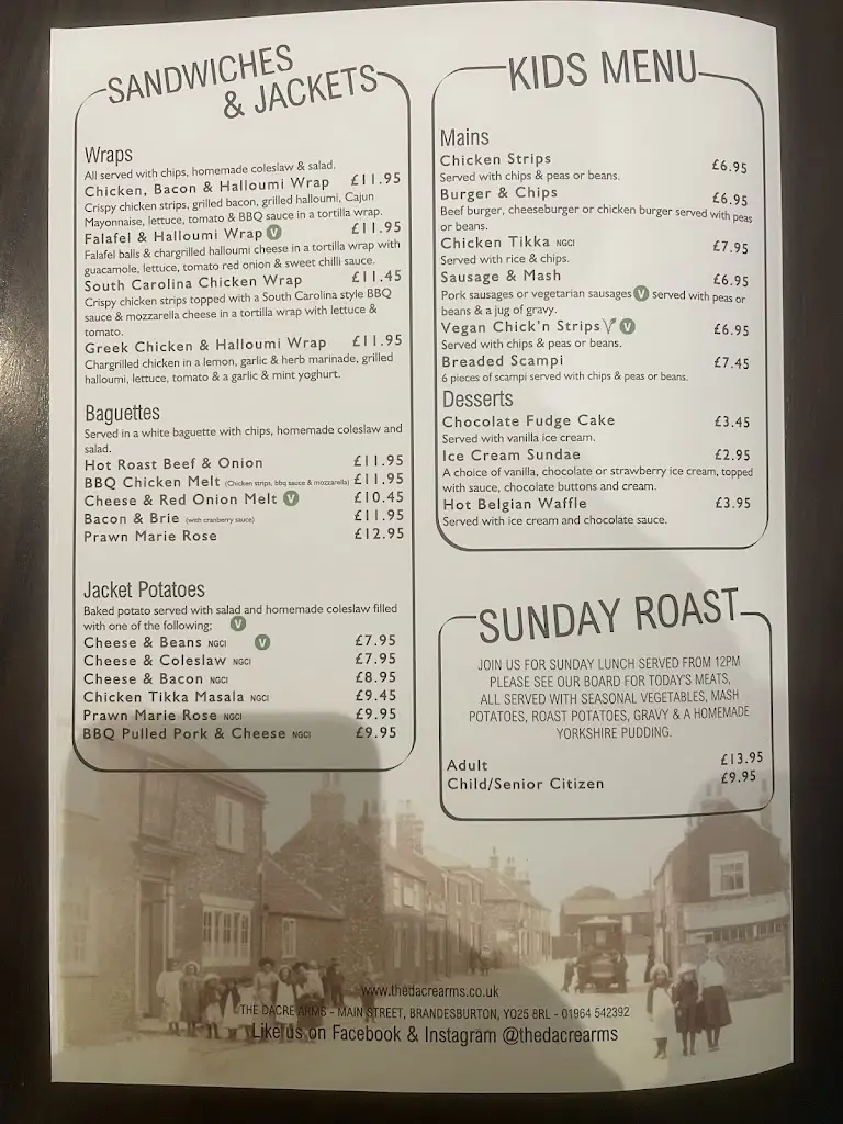 Menu_The Dacre Arms_Brandesburton_immagine_2