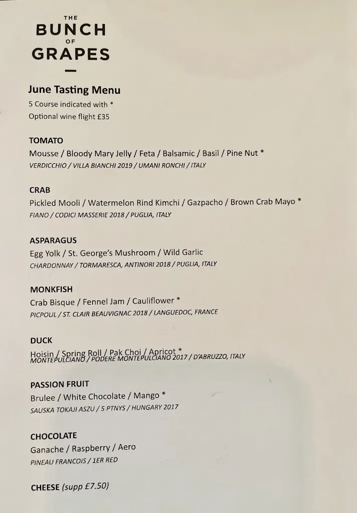 Menü_The Bunch Of Grapes_Bradford-on-Avon_Bild_1