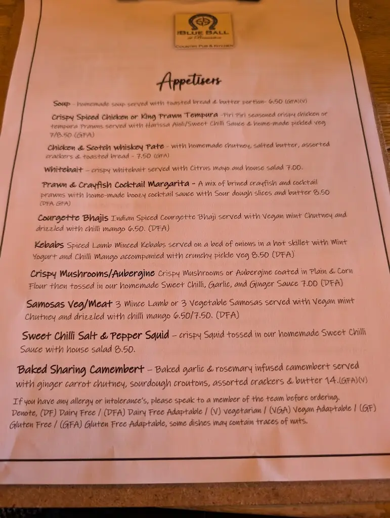 Menu_The Blue Ball at Braunston - Country Pub Restaurant, Oakham, Rutland LE15_Braunston_image_2