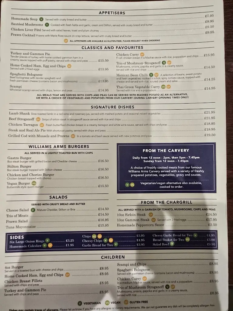 Menu_Williams Arms_Braunton_image_1