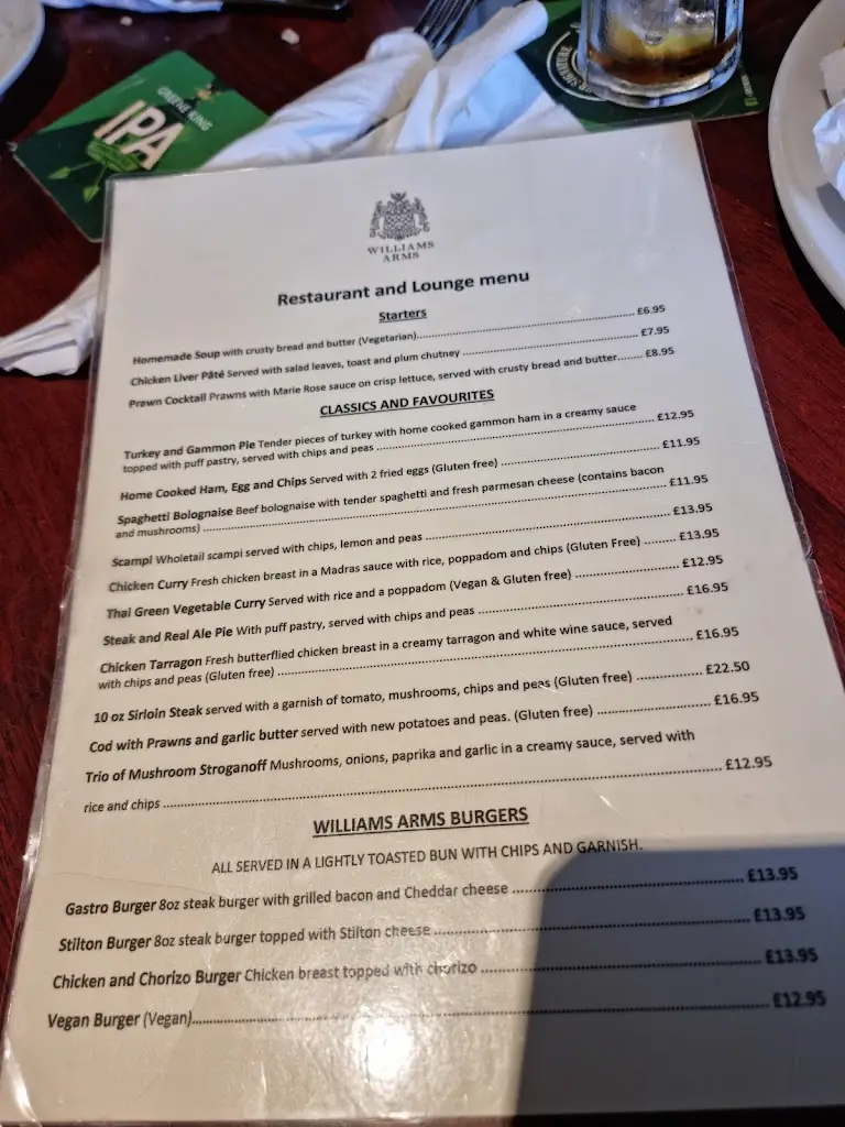 Menu_Williams Arms_Braunton_image_3