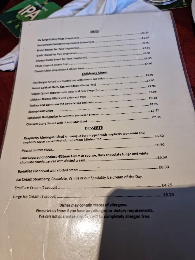 Menu_Williams Arms_Braunton_image_4