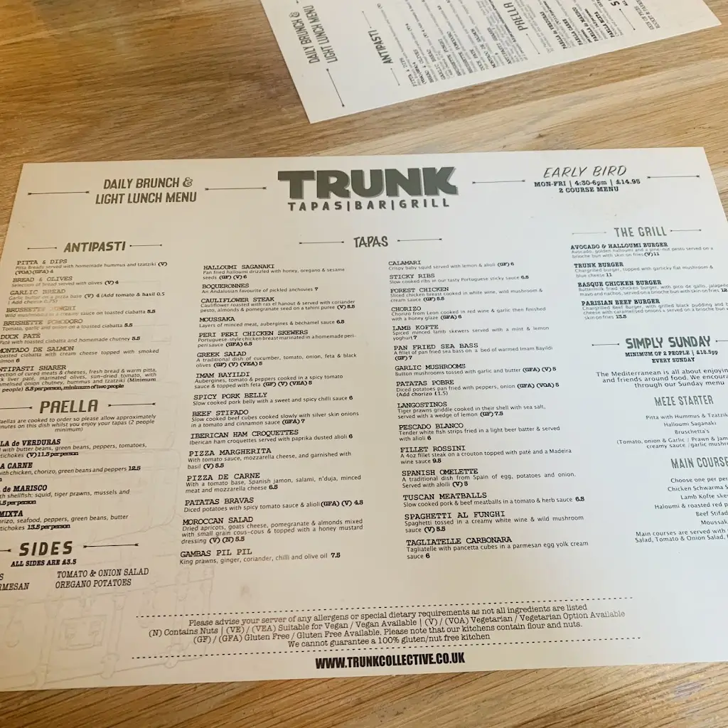 Menu_Trunk Lounge_Bramhall_imagen_4