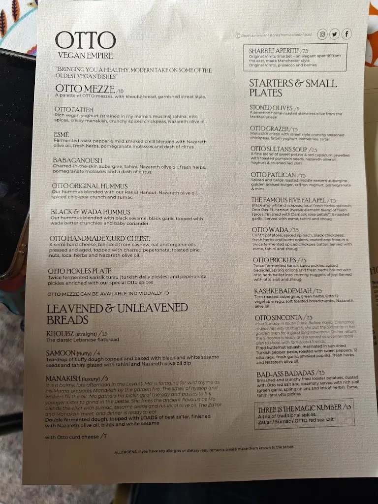 Menu_Otto Vegan Empire_Bramhall_image_1