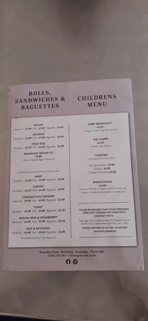 Menu_Grays Cafe & Bar_Brenchley_image_1