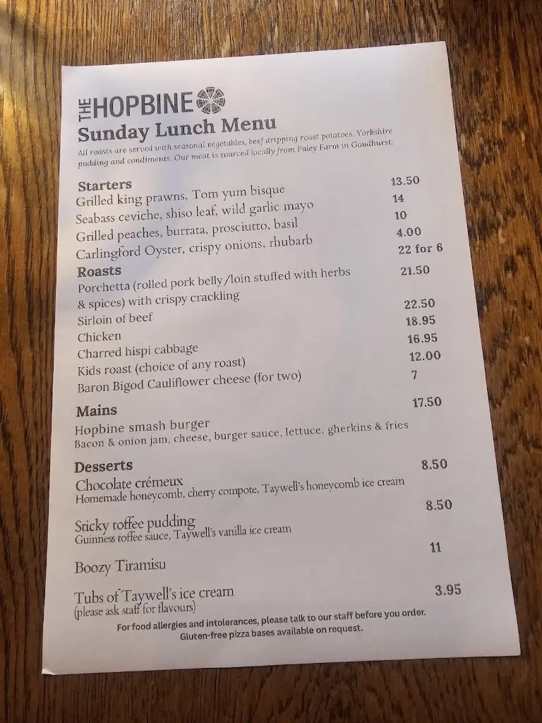 Menu_The Hopbine Inn_Brenchley_image_1