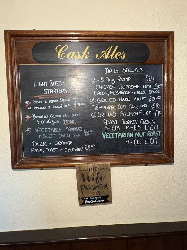 Menu_The Red Cow_Brent Knoll_image_2