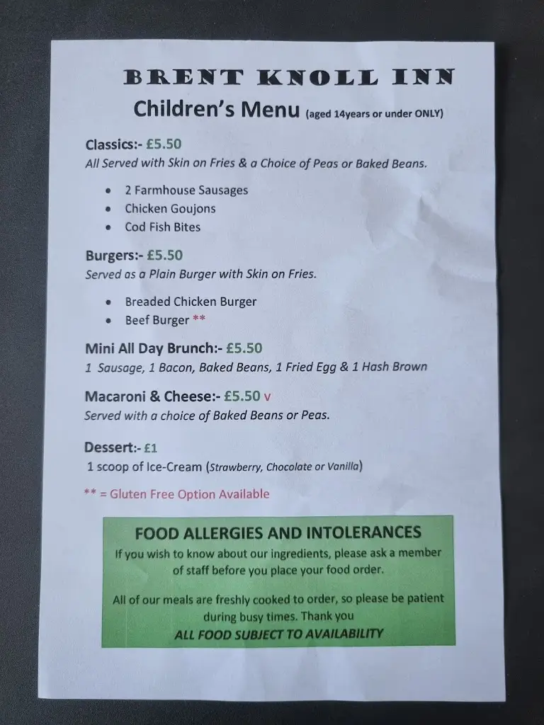 Menu_Brent Knoll Inn_Brent Knoll_image_4