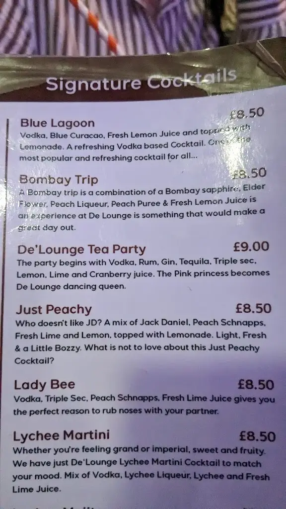 Menu_De'lounge Restaurant & Cocktail Bar_Aldershot_image_1