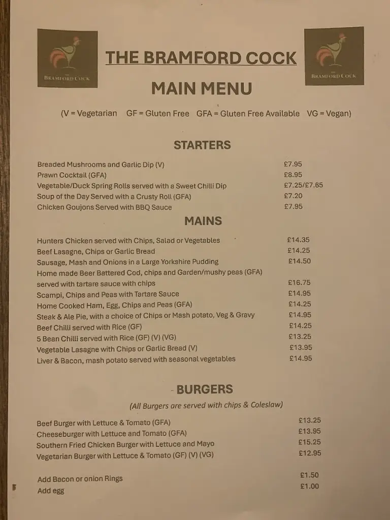 Menu_The Bramford Cock_Bramford_image_1