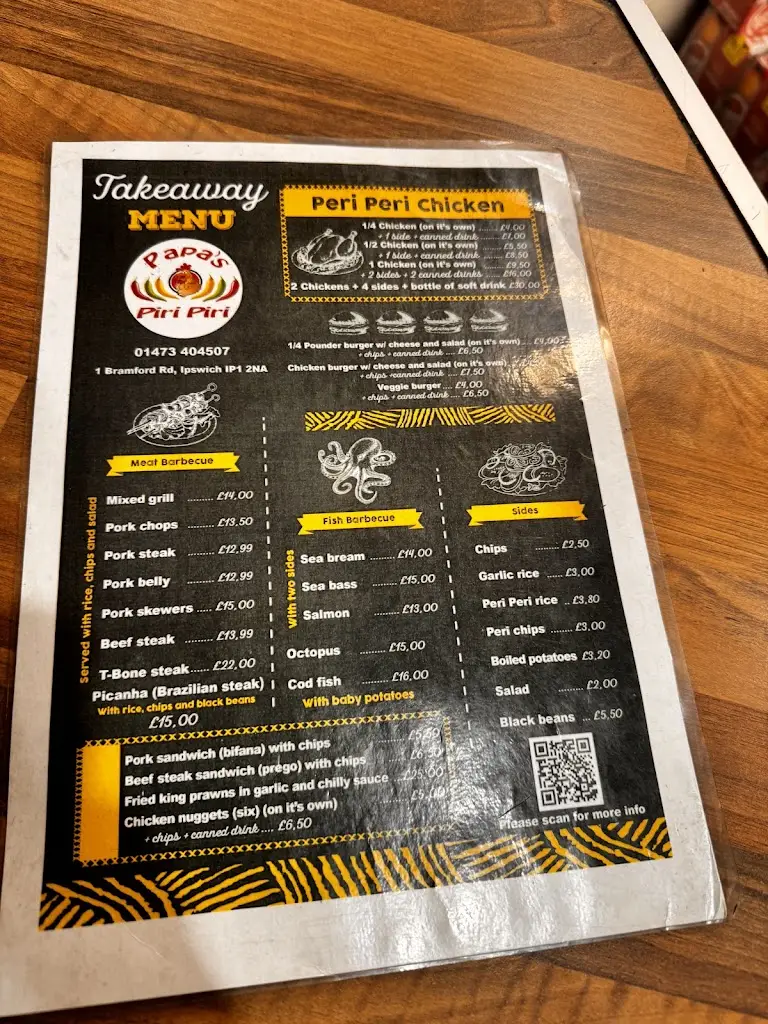 Menu_Papas Piri Piri Restaurant Take Away_Bramford_image_1