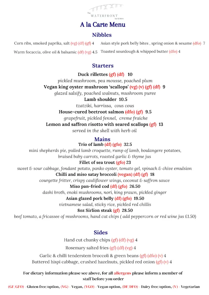Menu_Waterfront Bistro Ipswich_Bramford_image_1