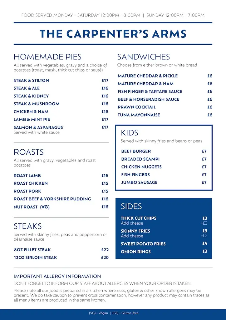 Menu_The Carpenter's Arms_Bransgore_image_1